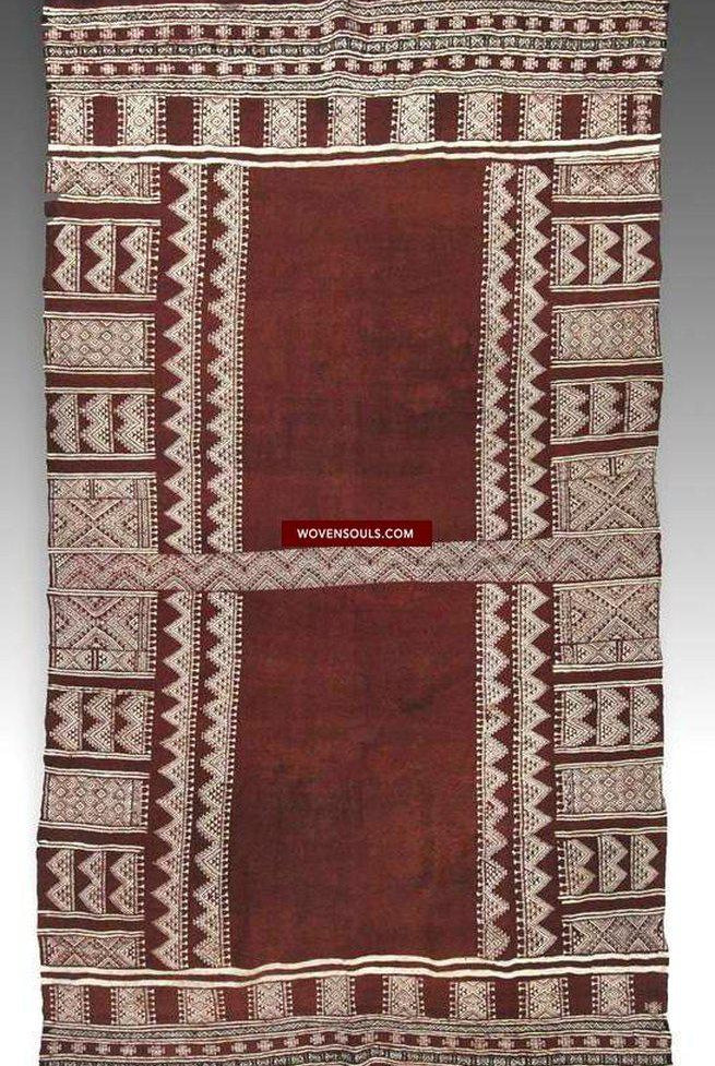 1320 Antique Bakhnoug Shawl - Textile Art Masterpiece-WOVENSOULS-Antique-Vintage-Textiles-Art-Decor