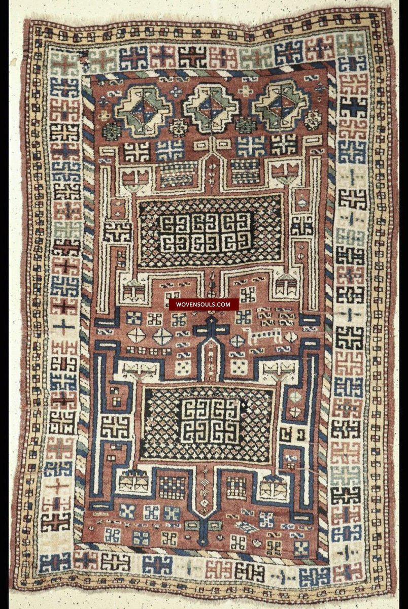 1322 Antique Khorassan Kordi Rug with Animals-WOVENSOULS-Antique-Vintage-Textiles-Art-Decor