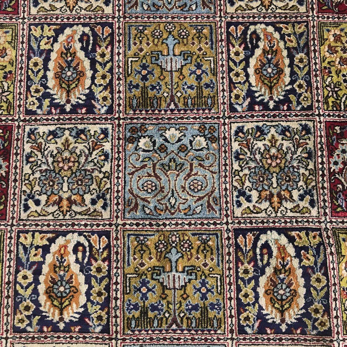 1323 Vintage Decorative Ghom Garden Rug - SOLD-WOVENSOULS-Antique-Vintage-Textiles-Art-Decor