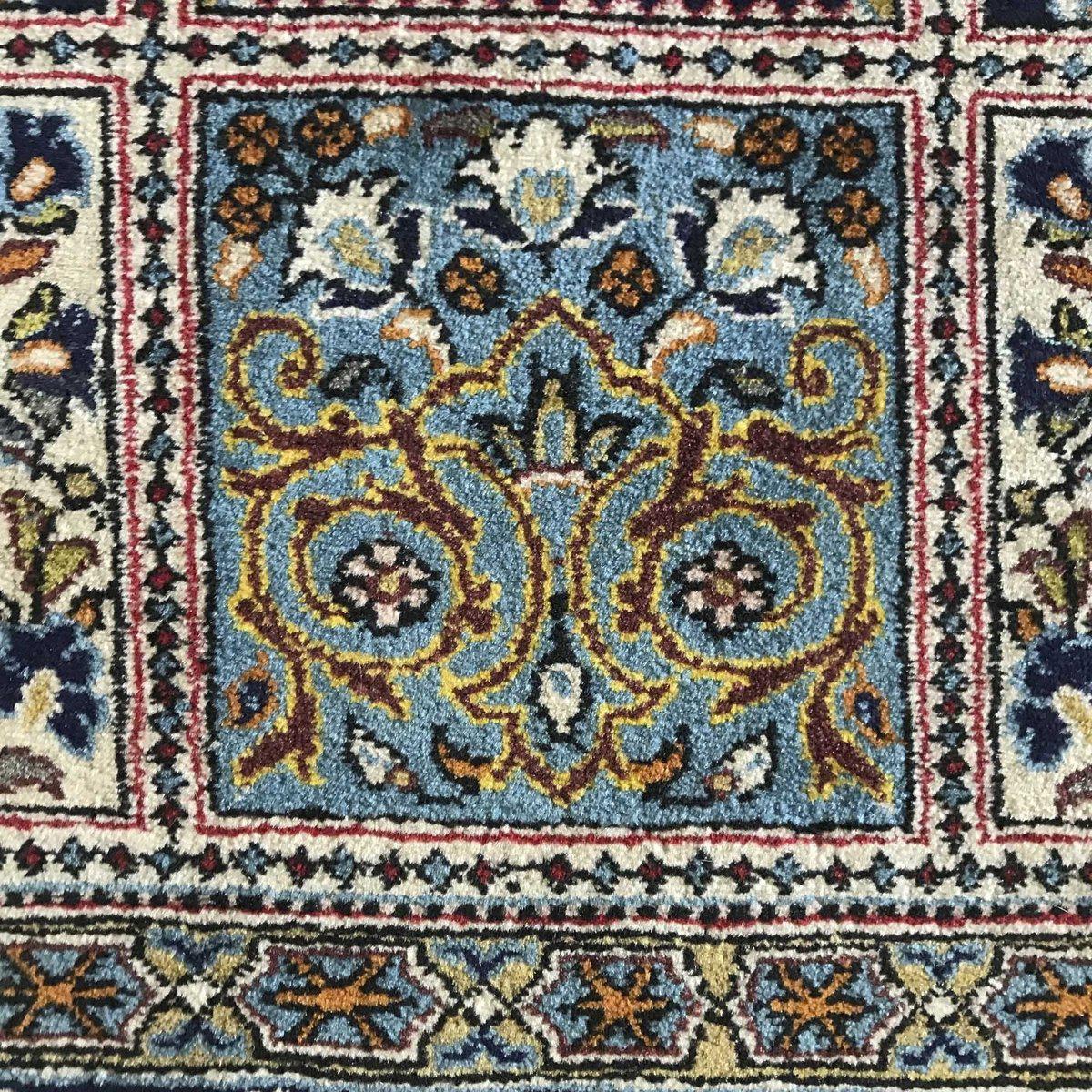 1323 Vintage Decorative Ghom Garden Rug - SOLD-WOVENSOULS-Antique-Vintage-Textiles-Art-Decor