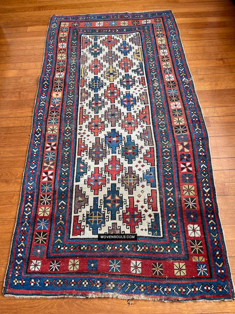 1326 SOLD Antique Kurdish White Field Rug-WOVENSOULS Antique Textiles & Art Gallery