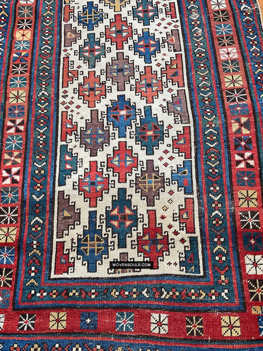 1326 SOLD Antique Kurdish White Field Rug-WOVENSOULS Antique Textiles & Art Gallery