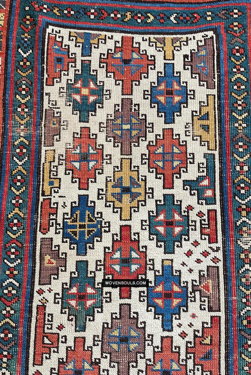 1326 SOLD Antique Kurdish White Field Rug-WOVENSOULS Antique Textiles & Art Gallery