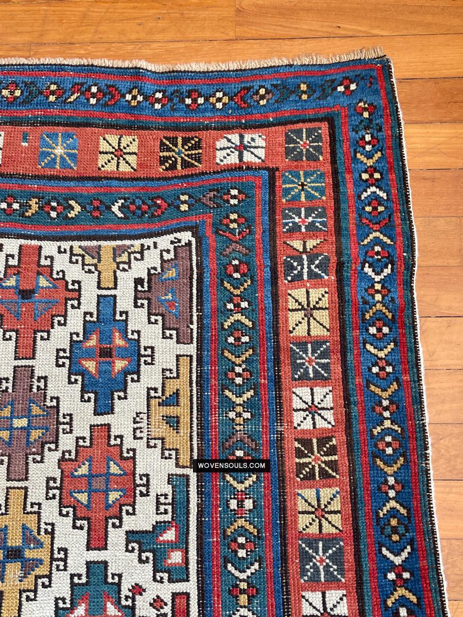 1326 SOLD Antique Kurdish White Field Rug-WOVENSOULS Antique Textiles & Art Gallery