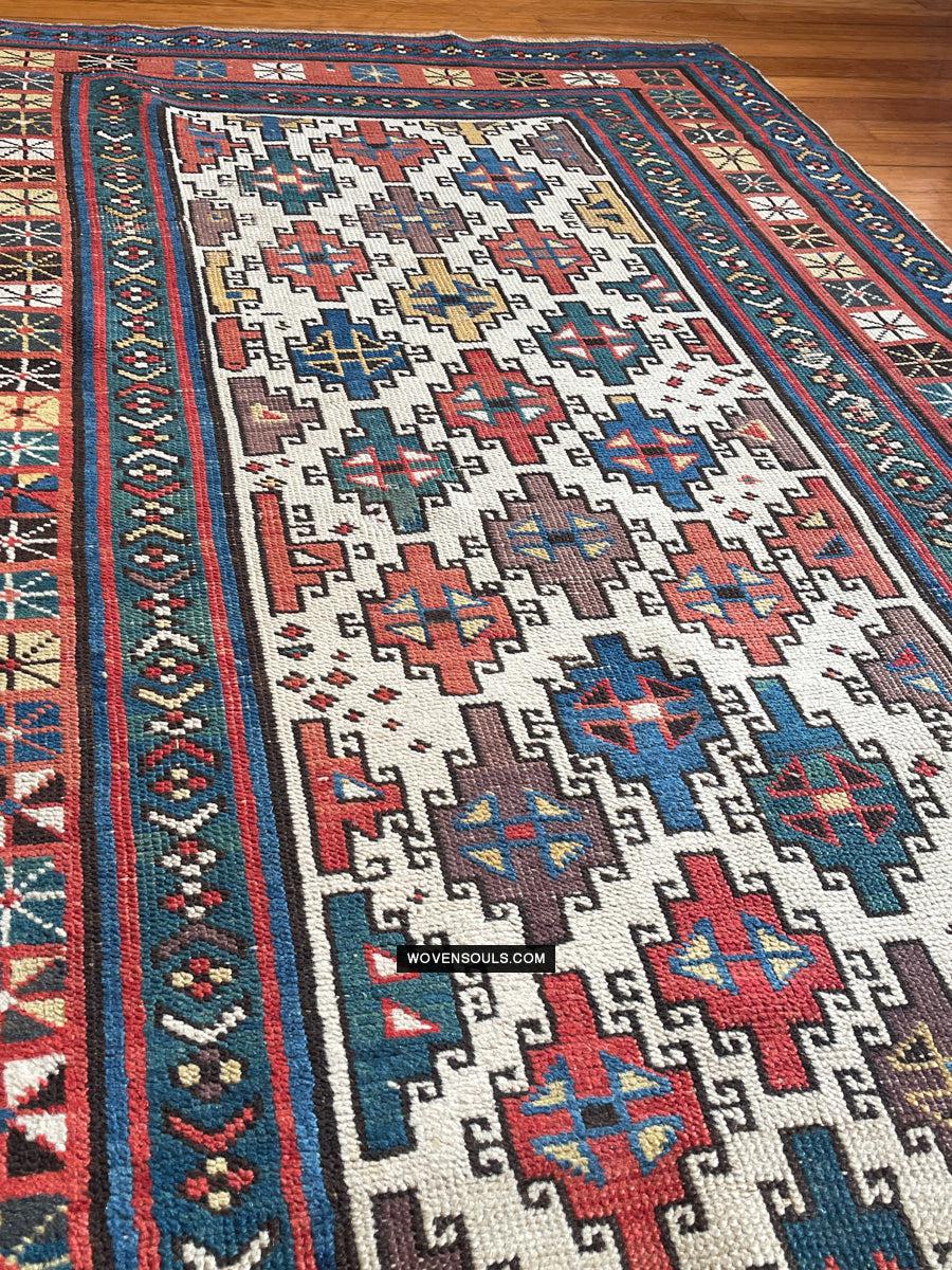 1326 SOLD Antique Kurdish White Field Rug-WOVENSOULS Antique Textiles & Art Gallery