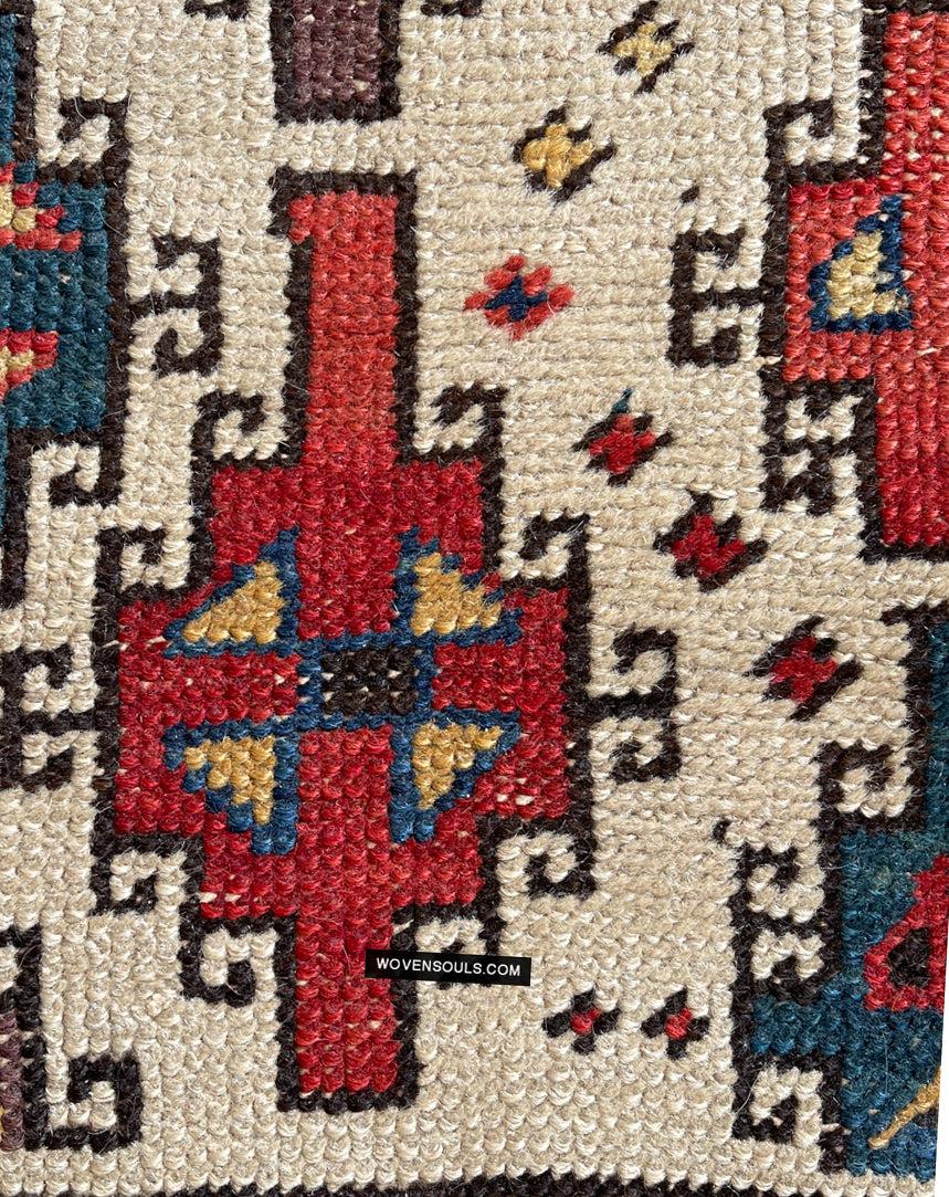 1326 SOLD Antique Kurdish White Field Rug-WOVENSOULS Antique Textiles & Art Gallery