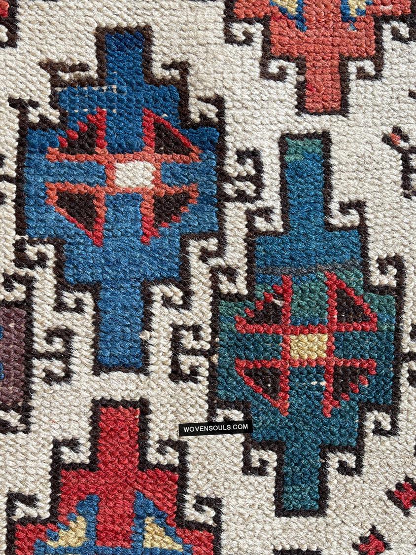 1326 SOLD Antique Kurdish White Field Rug-WOVENSOULS Antique Textiles & Art Gallery