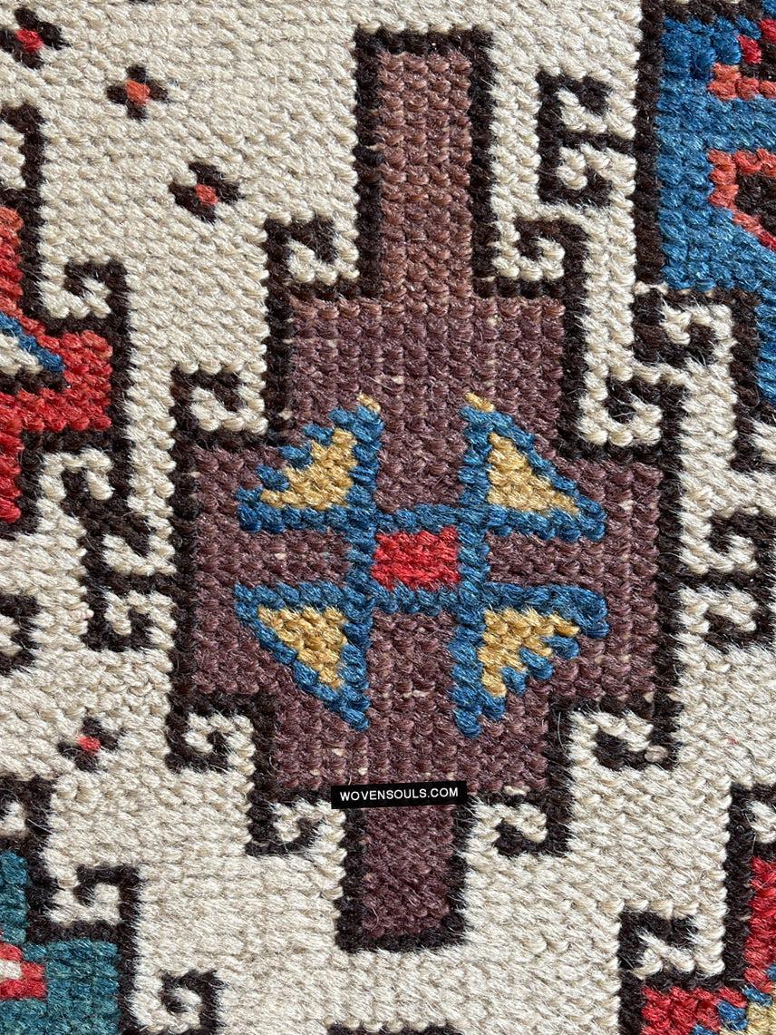 1326 SOLD Antique Kurdish White Field Rug-WOVENSOULS Antique Textiles & Art Gallery