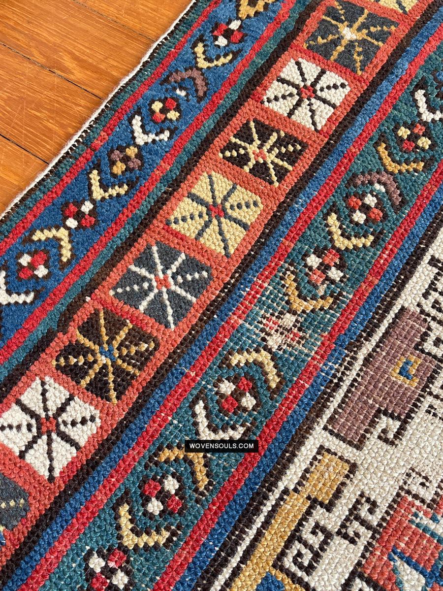 1326 SOLD Antique Kurdish White Field Rug-WOVENSOULS Antique Textiles & Art Gallery