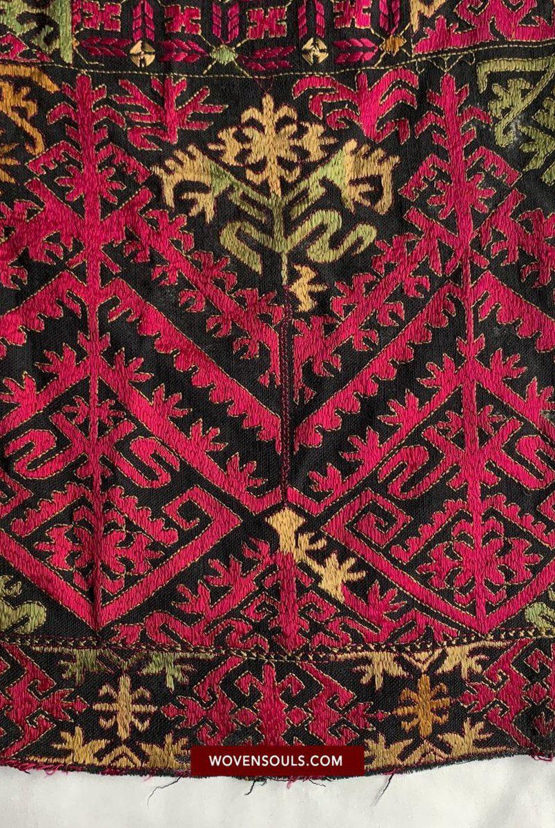 Pannello turbante in tessuto antico del 1351 con ricamo da Kohistan / Swat-WOVENSOULS-Arredamento artistico-tessile-vintage-antico
