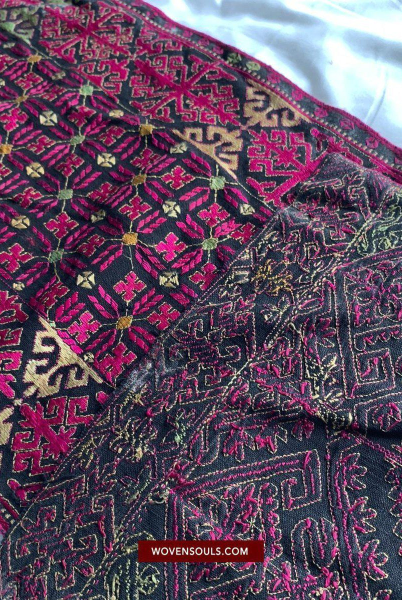 Pannello turbante in tessuto antico del 1351 con ricamo da Kohistan / Swat-WOVENSOULS-Arredamento artistico-tessile-vintage-antico