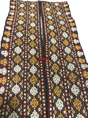 1355 Old Turkmenistan Embroidered Collar-WOVENSOULS-Antique-Vintage-Textiles-Art-Decor