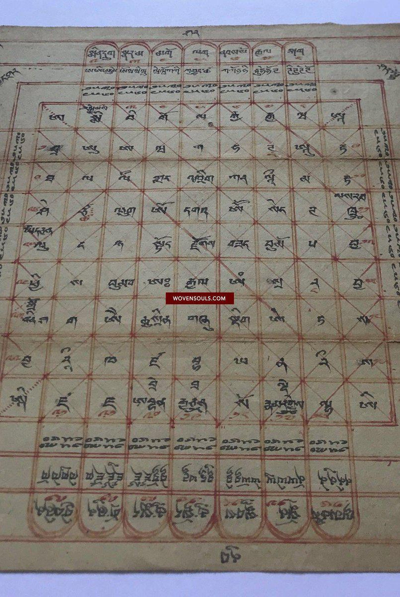 1359 Antique Tibetan Astrological Chart Manuscript SOLD-WOVENSOULS-Antique-Vintage-Textiles-Art-Decor