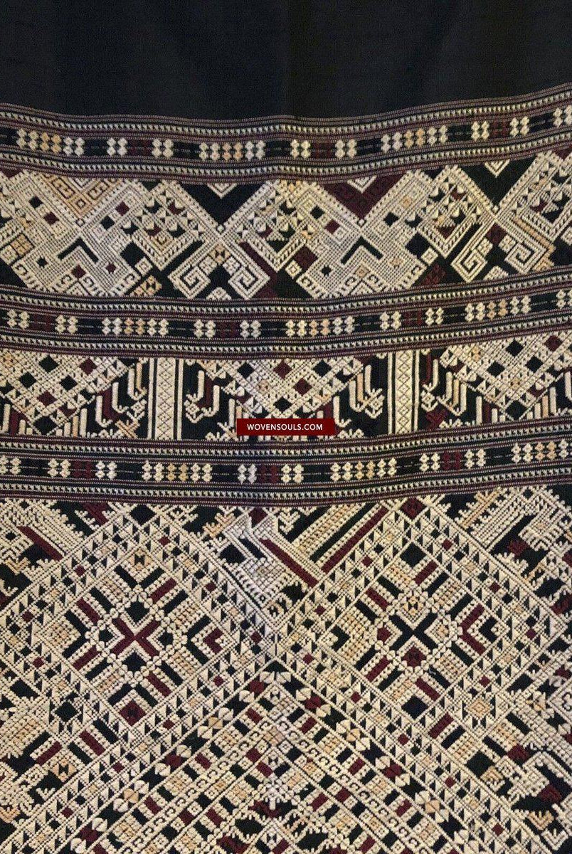 1361 Superbo scialle di seta laotiano - Tessitura di arte tessile dal Laos-WOVENSOULS-Arredamento artistico-tessile-vintage-antico