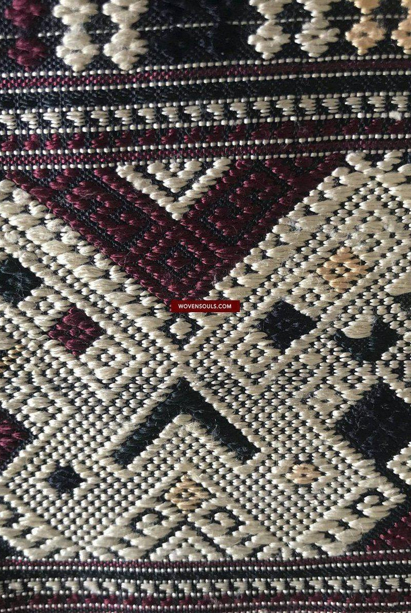 1361 Superbo scialle di seta laotiano - Tessitura di arte tessile dal Laos-WOVENSOULS-Arredamento artistico-tessile-vintage-antico