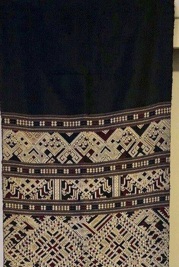 1361 Superbo scialle di seta laotiano - Tessitura di arte tessile dal Laos-WOVENSOULS-Arredamento artistico-tessile-vintage-antico