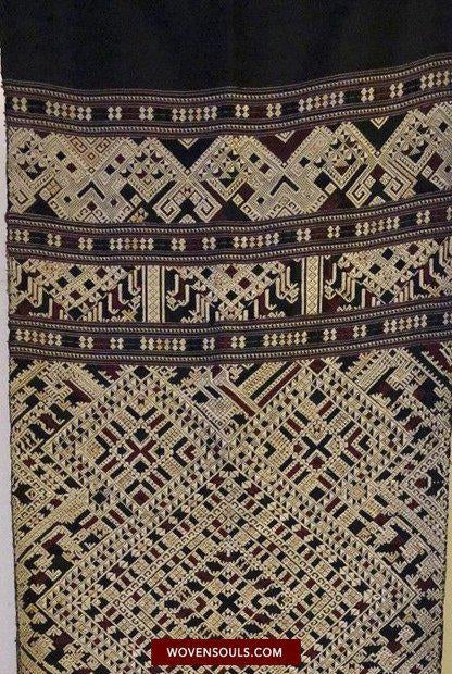1361 Superbo scialle di seta laotiano - Tessitura di arte tessile dal Laos-WOVENSOULS-Arredamento artistico-tessile-vintage-antico