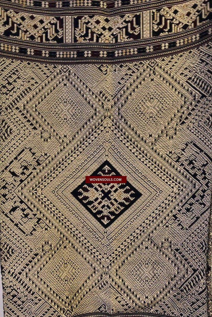 1361 Superbo scialle di seta laotiano - Tessitura di arte tessile dal Laos-WOVENSOULS-Arredamento artistico-tessile-vintage-antico