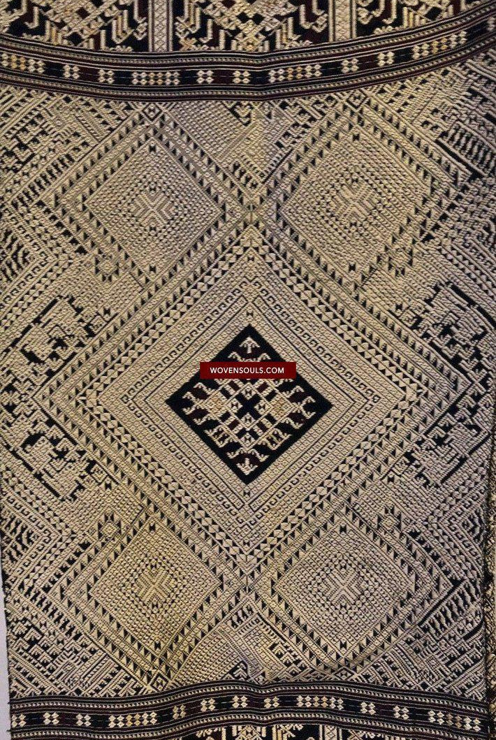 1361 Superb Laotian Silk Shawl - Weaving Textile Art from Laos-WOVENSOULS-Antique-Vintage-Textiles-Art-Decor