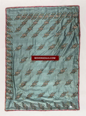 1370 SOLD Old Jain Pichvai Gold Warak Painting Art Masterpiece - Lord Mahavir-WOVENSOULS-Antique-Vintage-Textiles-Art-Decor