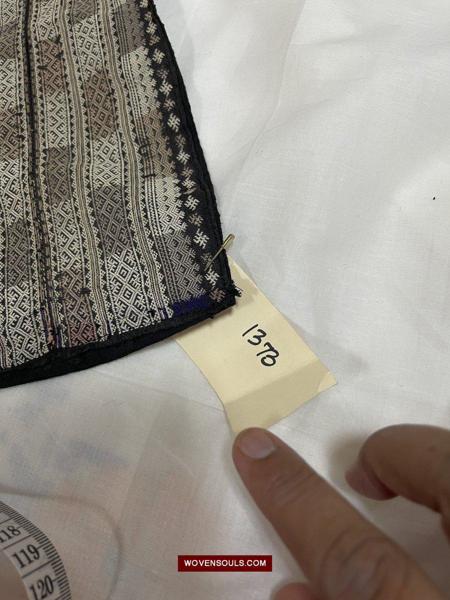 1373 Vintage Yao Tribal Embroidery Textile Art - Collar or Bib-WOVENSOULS-Antique-Vintage-Textiles-Art-Decor