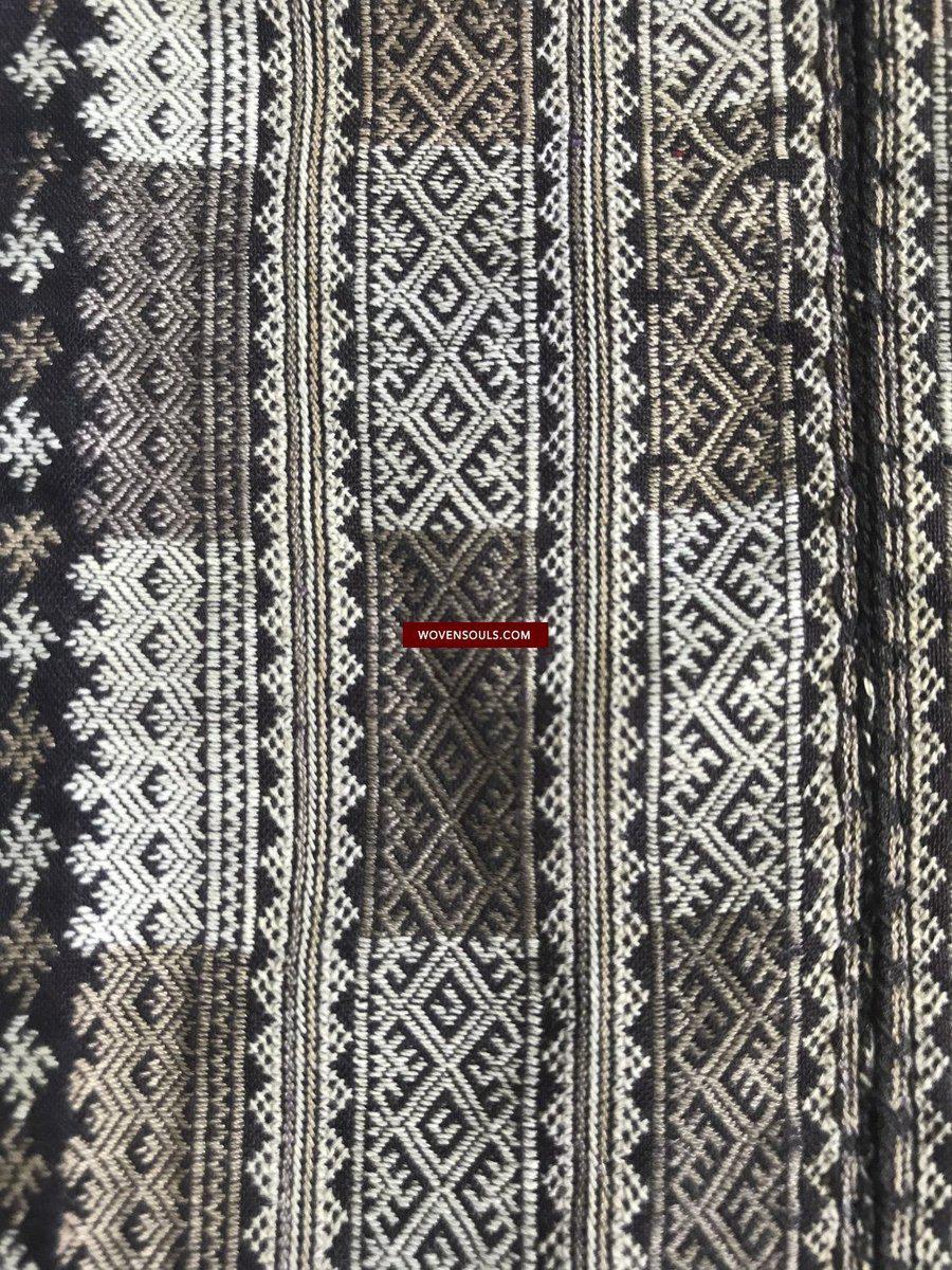 1373 Vintage Yao Tribal Embroidery Textile Art - Collar or Bib-WOVENSOULS-Antique-Vintage-Textiles-Art-Decor