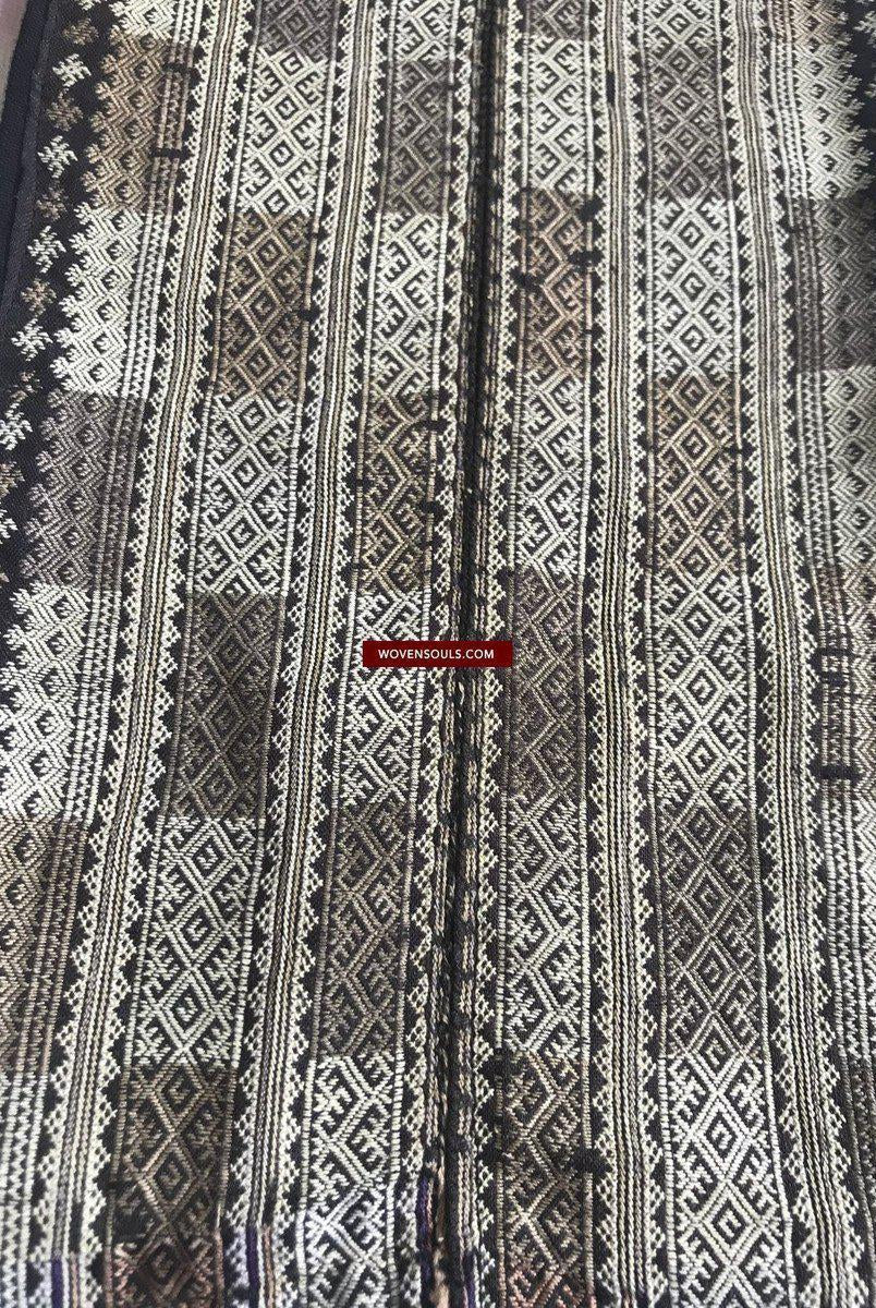 1373 Vintage Yao Tribal Embroidery Textile Art - Collar or Bib-WOVENSOULS-Antique-Vintage-Textiles-Art-Decor