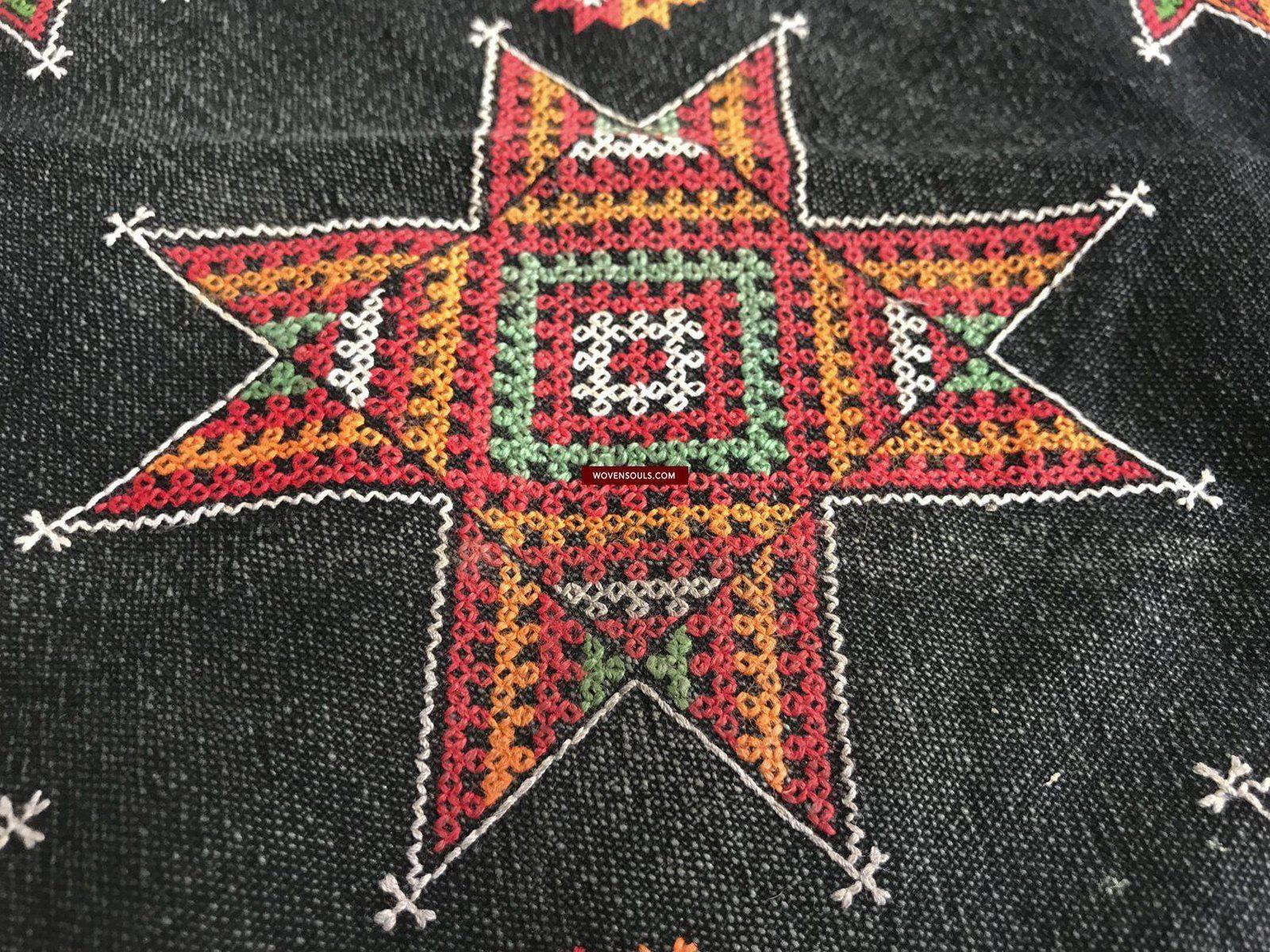 1374 SOLD Vintage Yao Tribal Embroidery Textile Art - Bridal Scarf-WOVENSOULS-Antique-Vintage-Textiles-Art-Decor