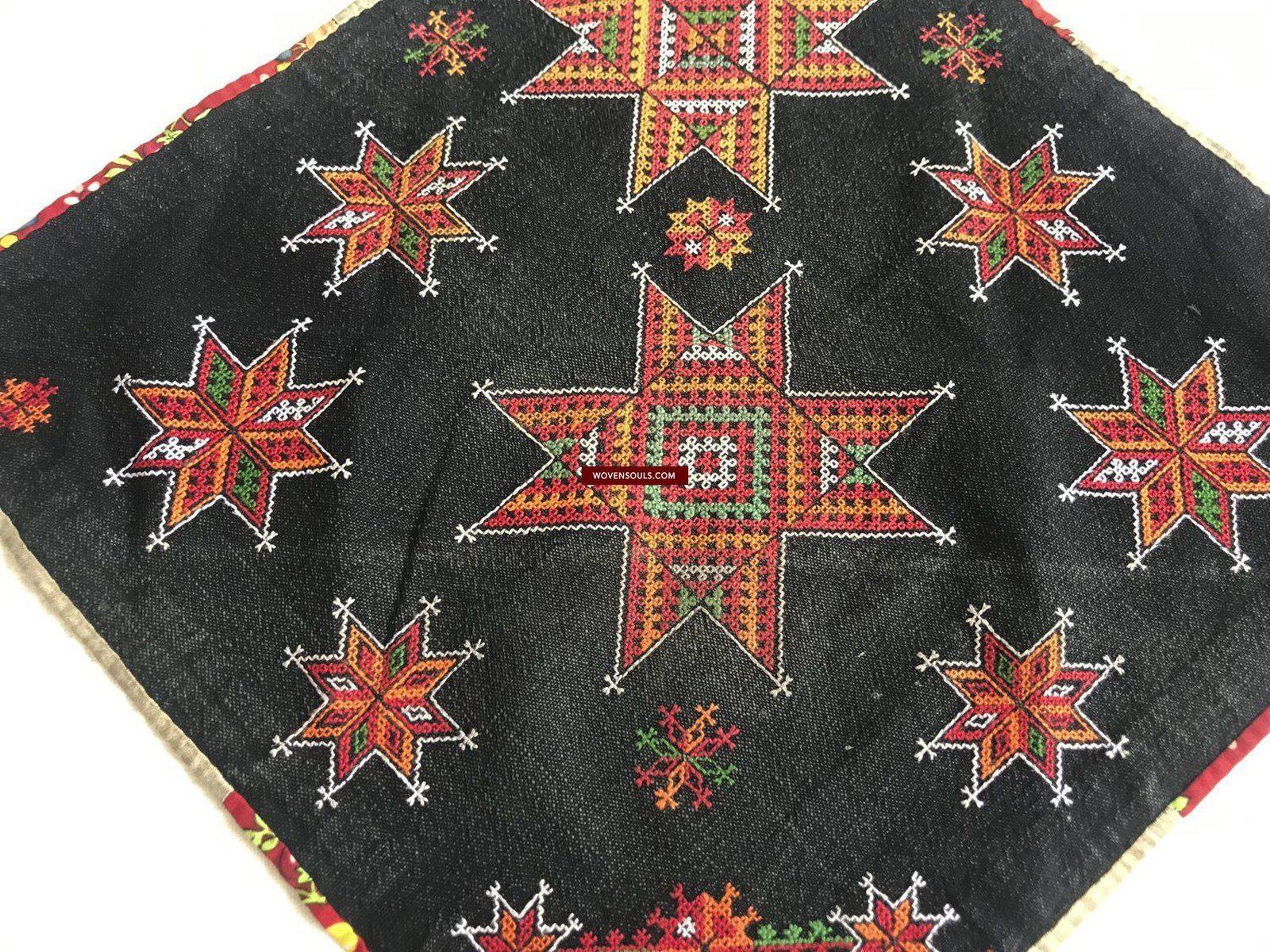 1374 SOLD Vintage Yao Tribal Embroidery Textile Art - Bridal Scarf-WOVENSOULS-Antique-Vintage-Textiles-Art-Decor