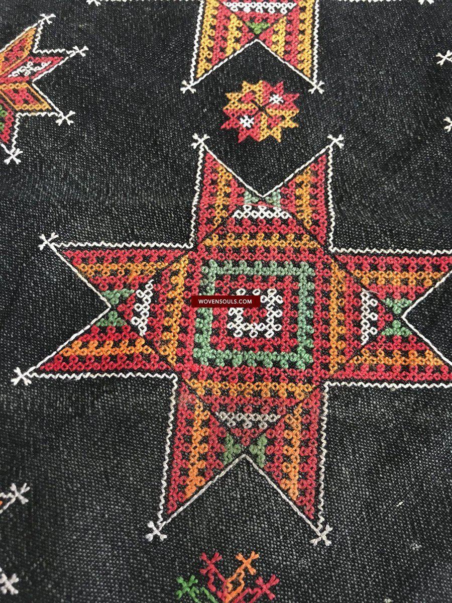 1374 SOLD Vintage Yao Tribal Embroidery Textile Art - Bridal Scarf-WOVENSOULS-Antique-Vintage-Textiles-Art-Decor