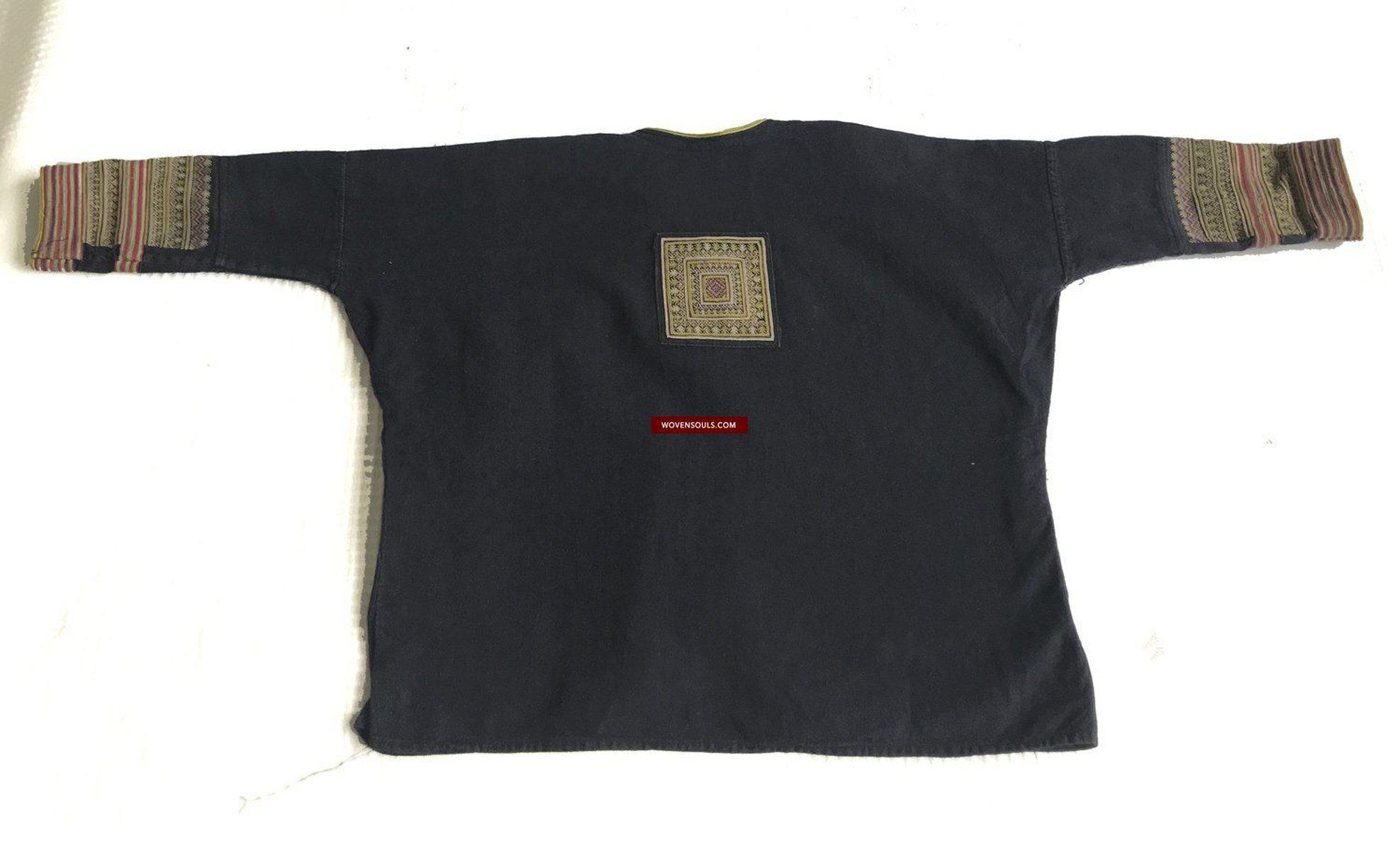 1375 SOLD Vintage Yao Tribal Embroidery Textile Art - Child's Tunic Costume-WOVENSOULS-Antique-Vintage-Textiles-Art-Decor