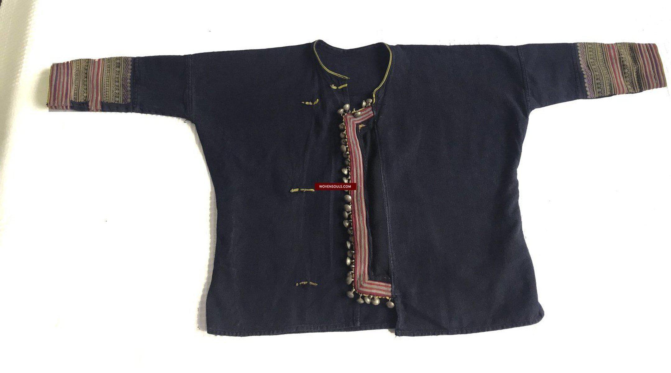 1375 SOLD Vintage Yao Tribal Embroidery Textile Art - Child's Tunic Costume-WOVENSOULS-Antique-Vintage-Textiles-Art-Decor