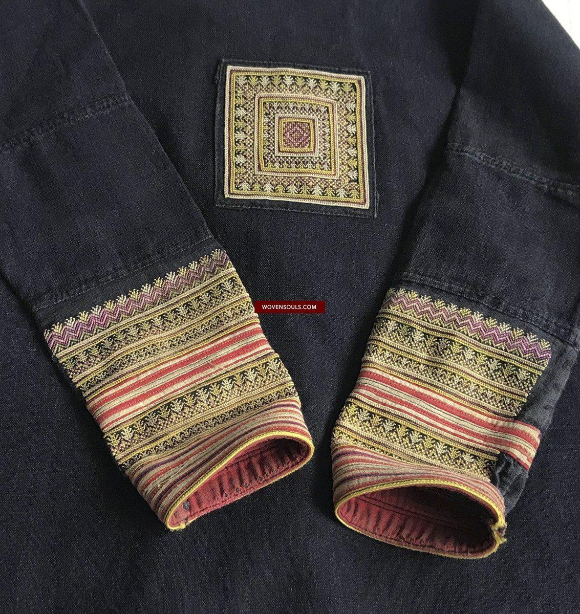 1375 SOLD Vintage Yao Tribal Embroidery Textile Art - Child's Tunic Costume-WOVENSOULS-Antique-Vintage-Textiles-Art-Decor