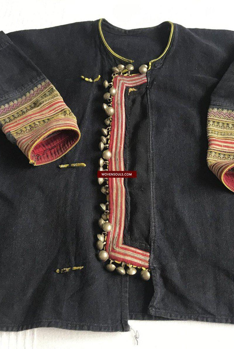 1375 SOLD Vintage Yao Tribal Embroidery Textile Art - Child's Tunic Costume-WOVENSOULS-Antique-Vintage-Textiles-Art-Decor