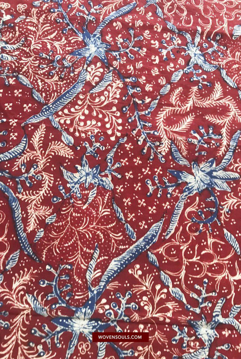1377 Java Batik Tulis Textile Art Shawl-WOVENSOULS-Antique-Vintage-Textiles-Art-Decor