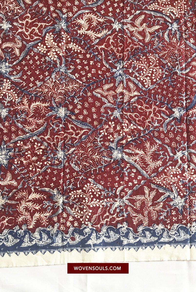 1377 Java Batik Tulis Textile Art Shawl-WOVENSOULS-Antique-Vintage-Textiles-Art-Decor