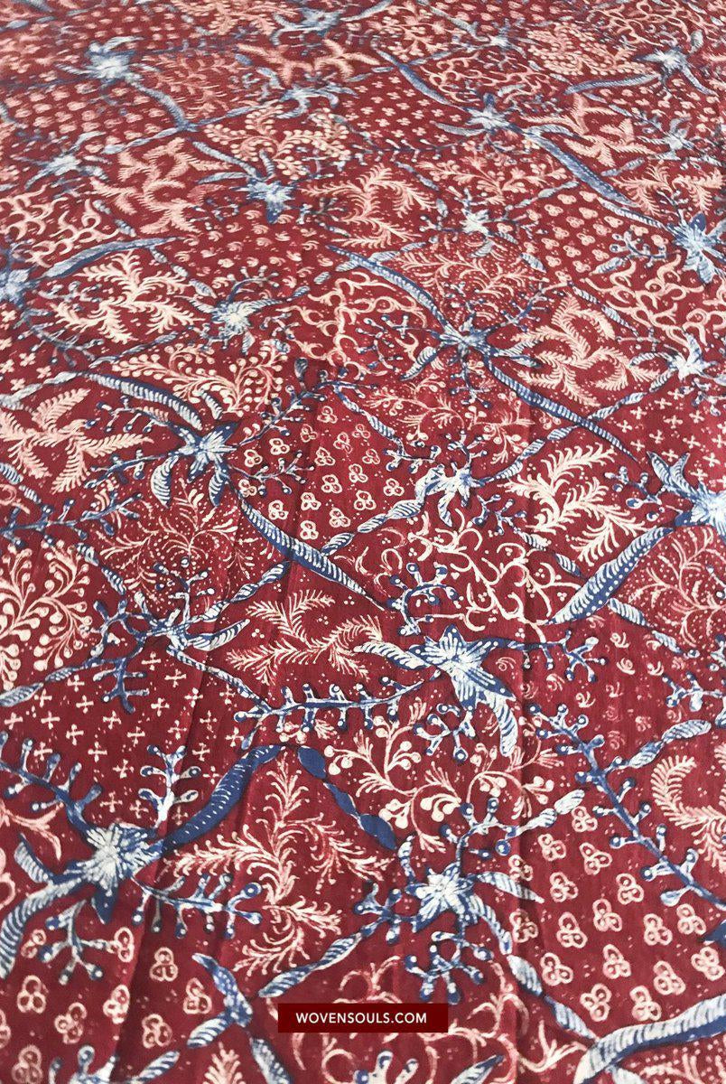 1377 Java Batik Tulis Textile Art Shawl-WOVENSOULS-Antique-Vintage-Textiles-Art-Decor