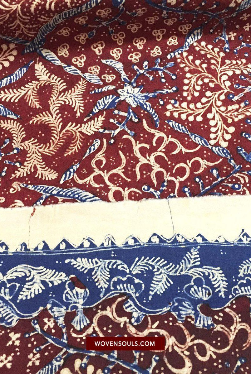 1377 Java Batik Tulis Textile Art Shawl-WOVENSOULS-Antique-Vintage-Textiles-Art-Decor