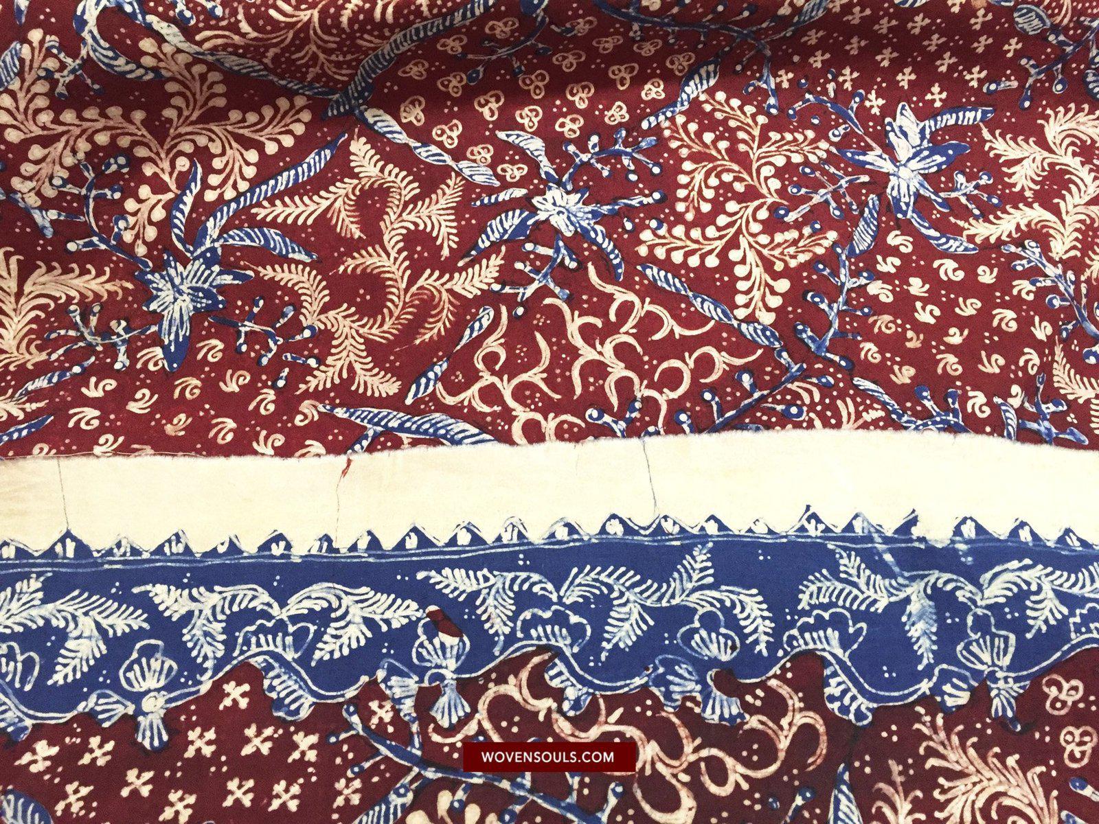 1377 Java Batik Tulis Textile Art Shawl-WOVENSOULS-Antique-Vintage-Textiles-Art-Decor