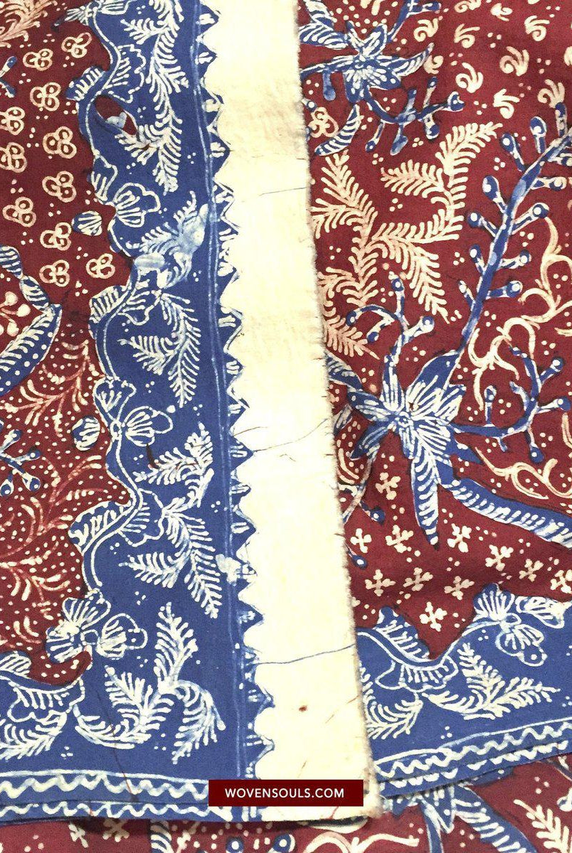 1377 Java Batik Tulis Textile Art Shawl-WOVENSOULS-Antique-Vintage-Textiles-Art-Decor