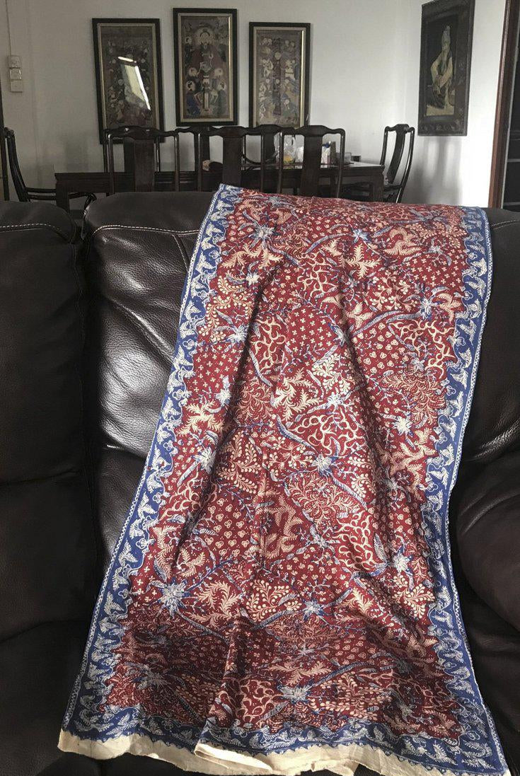 1377 Java Batik Tulis Textile Art Shawl-WOVENSOULS-Antique-Vintage-Textiles-Art-Decor