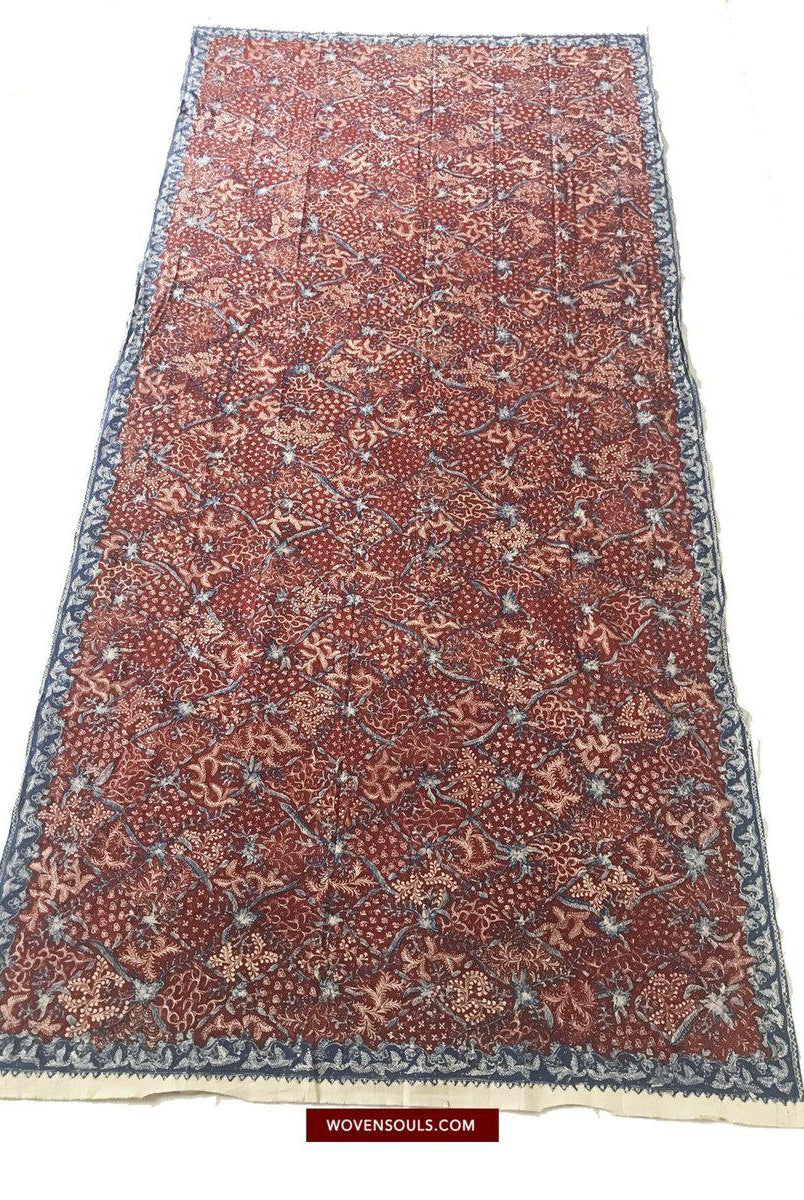 1377 Java Batik Tulis Textile Art Shawl-WOVENSOULS-Antique-Vintage-Textiles-Art-Decor
