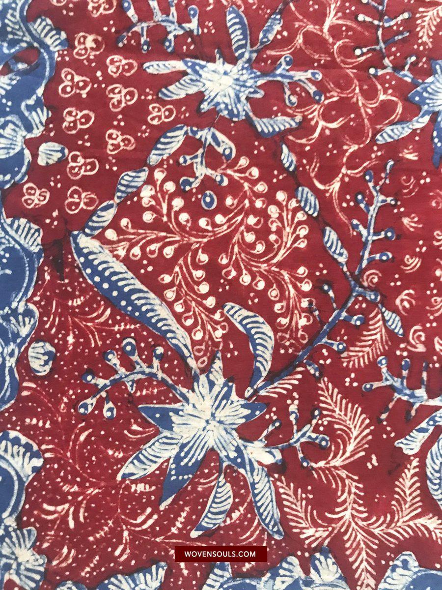 1377 Java Batik Tulis Textile Art Shawl-WOVENSOULS-Antique-Vintage-Textiles-Art-Decor