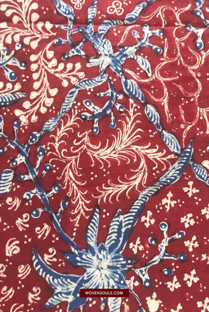 1377 Java Batik Tulis Textile Art Shawl-WOVENSOULS-Antique-Vintage-Textiles-Art-Decor