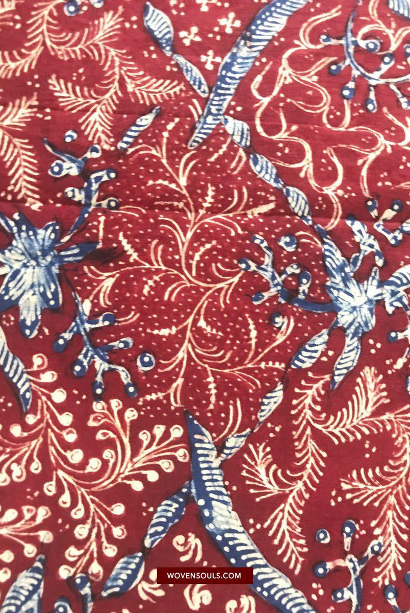 1377 Java Batik Tulis Textile Art Shawl-WOVENSOULS-Antique-Vintage-Textiles-Art-Decor