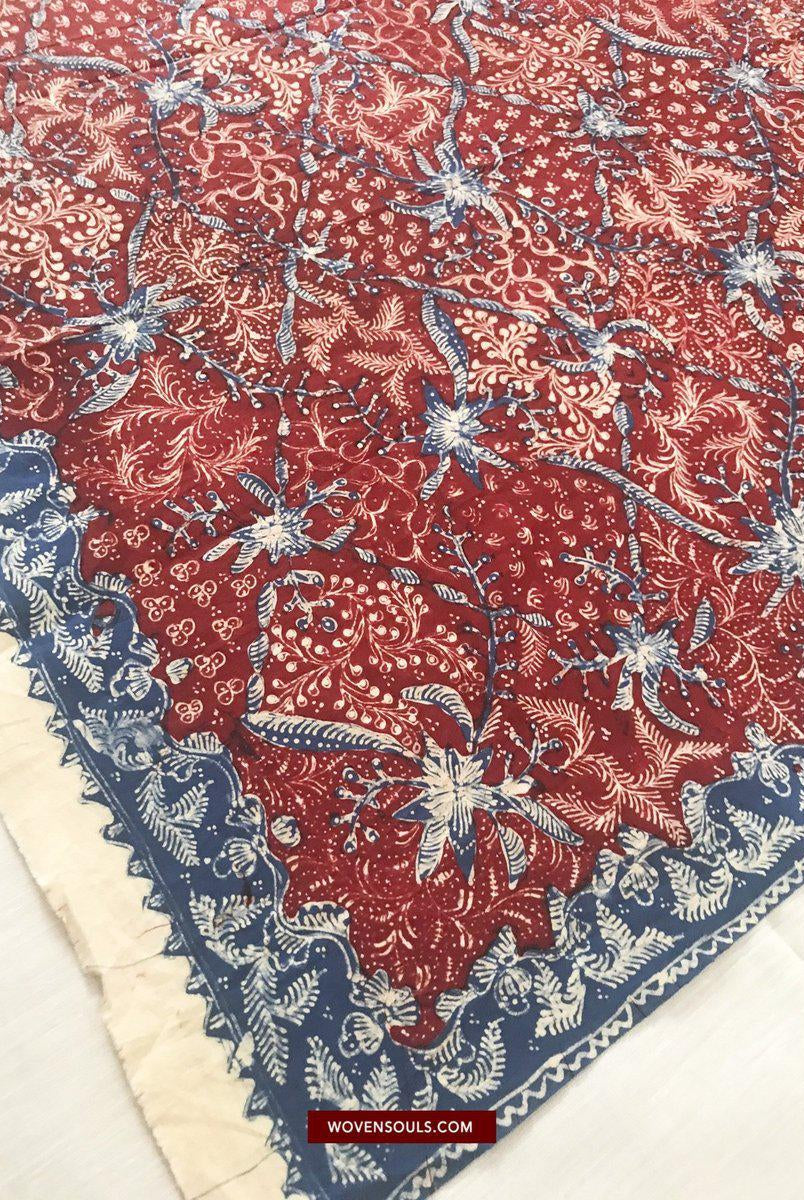 1377 Java Batik Tulis Textile Art Shawl-WOVENSOULS-Antique-Vintage-Textiles-Art-Decor