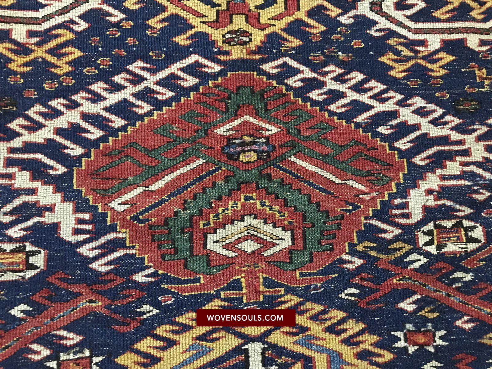 Antique Caucasian Dragon Sumac Soumac Rug