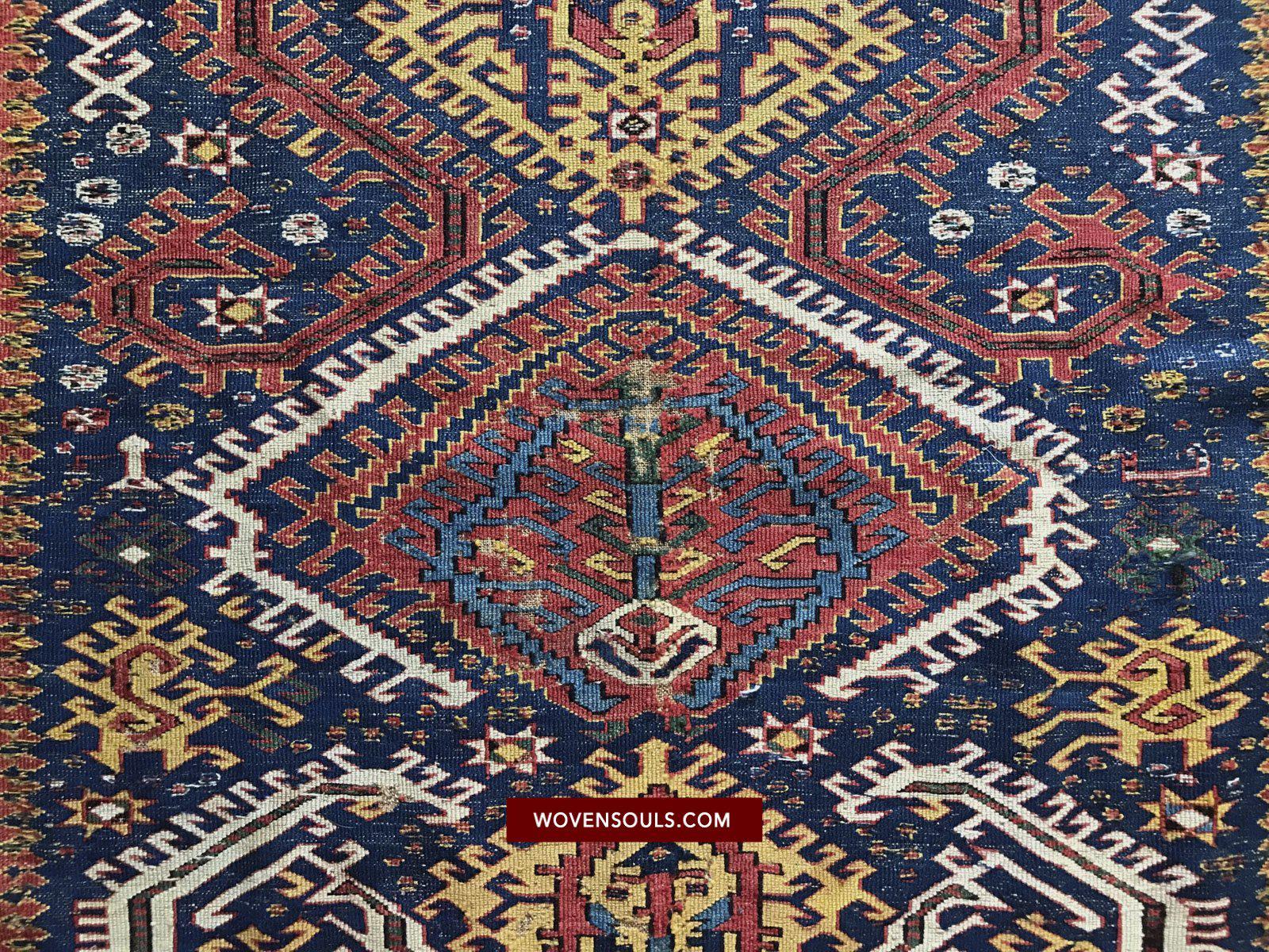 Antique Caucasian Dragon Sumac Soumac Rug