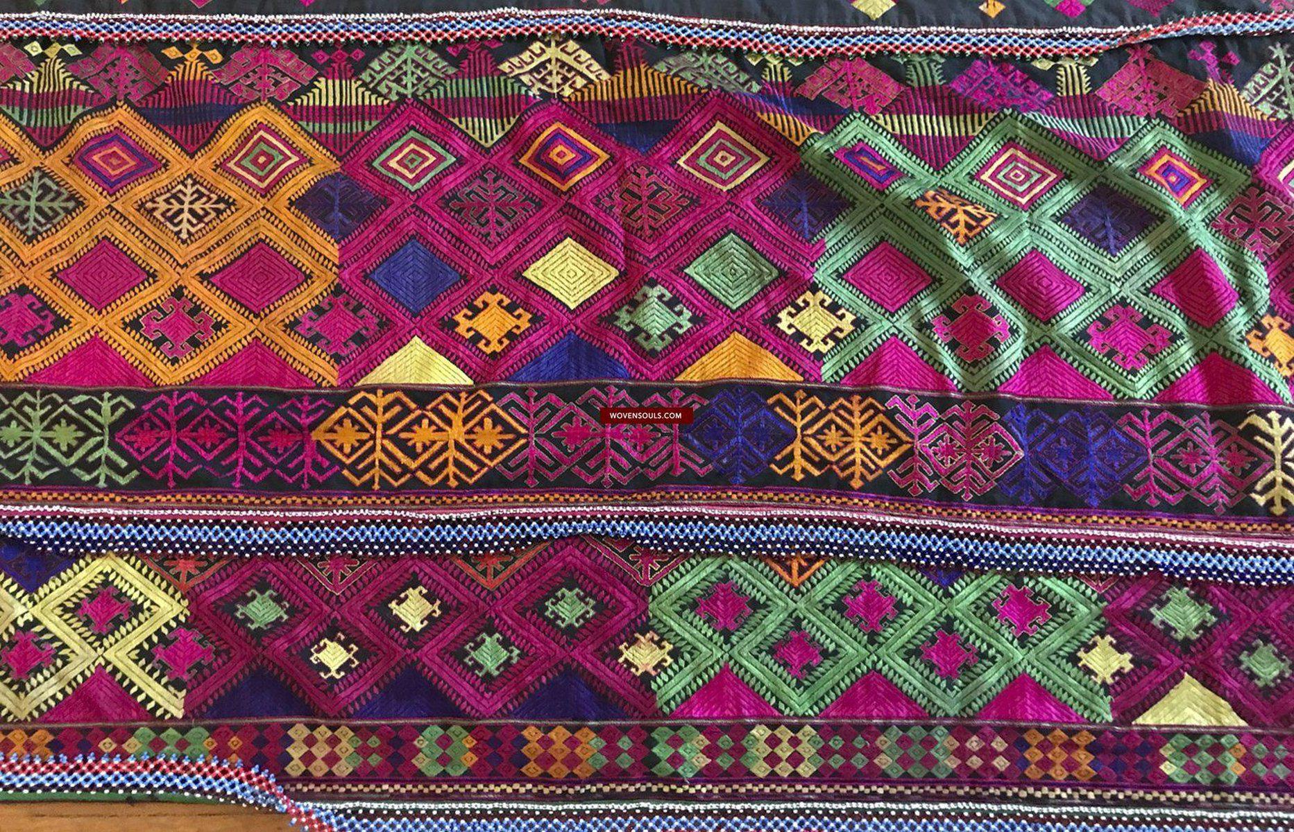 1380 Vintage Kohistan Wedding Shawl with Embroidery - MASTERPIECE-WOVENSOULS-Antique-Vintage-Textiles-Art-Decor