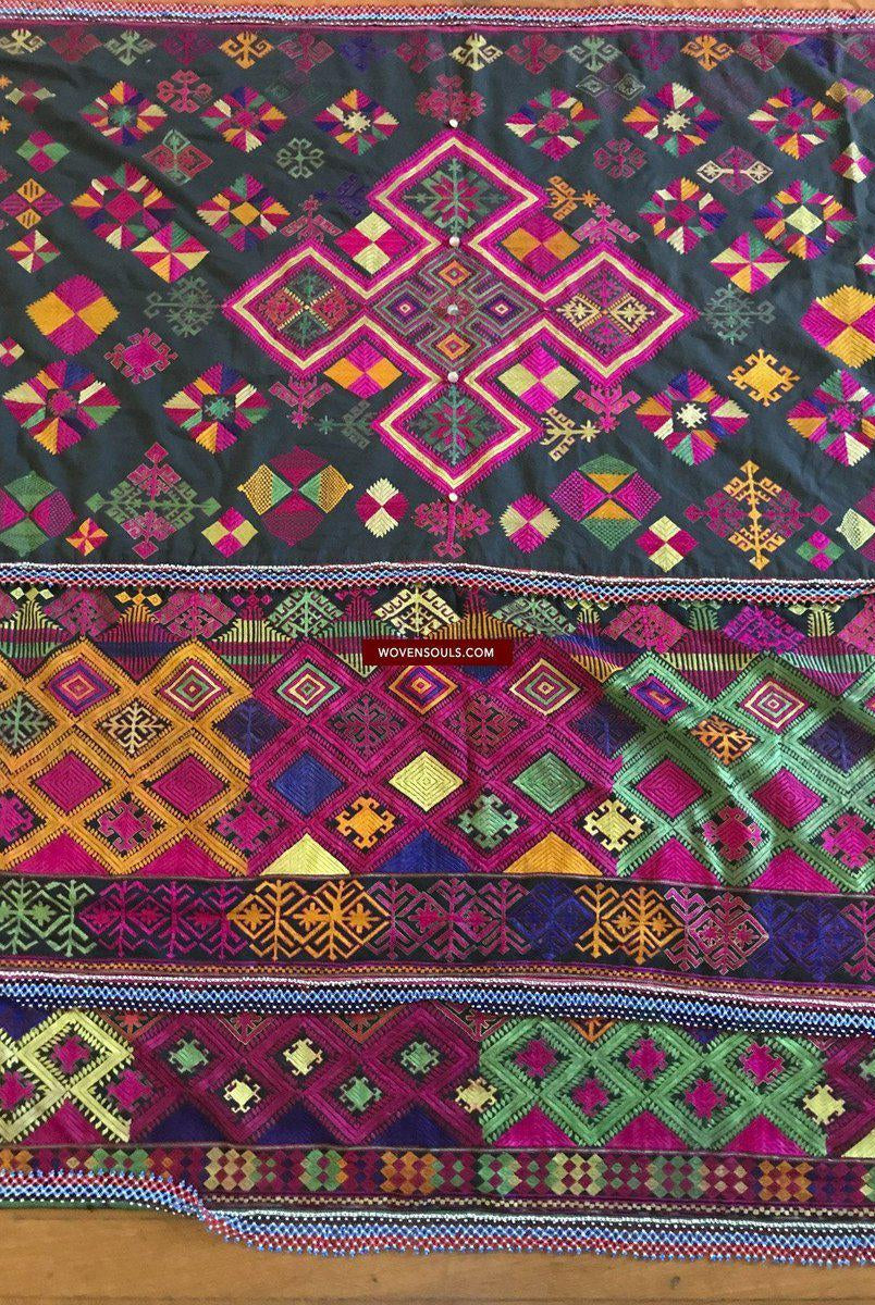 1380 Vintage Kohistan Wedding Shawl with Embroidery - MASTERPIECE-WOVENSOULS-Antique-Vintage-Textiles-Art-Decor